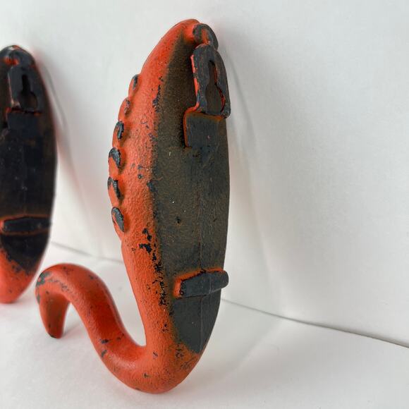 Flamingo Swan Bird Cast Iron Wall Hook Set Whimsy Fun Vintage - Picture 4 of 7